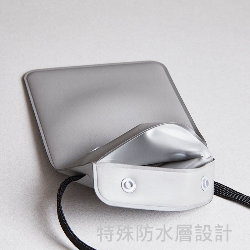 仿麂皮收納袋-鈕扣款 素面外扣 有頸帶 (4)